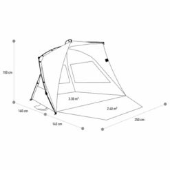 Terra Nation Strandtent Kau Kohu Plus RPET - Sand 13 Terra Nation Strandtent Kau Kohu Plus RPET - Sand -Buitentent Luifel KAUKOHUplus SKETCH