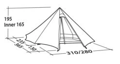 Robens Tent Green Cone PRS -Buitentent Luifel Robens Green Cone tekening