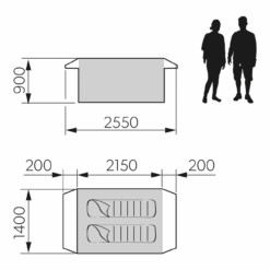 Dometic Pico FTC 2X2 TC -Buitentent Luifel dometic pico ftc vloerplan